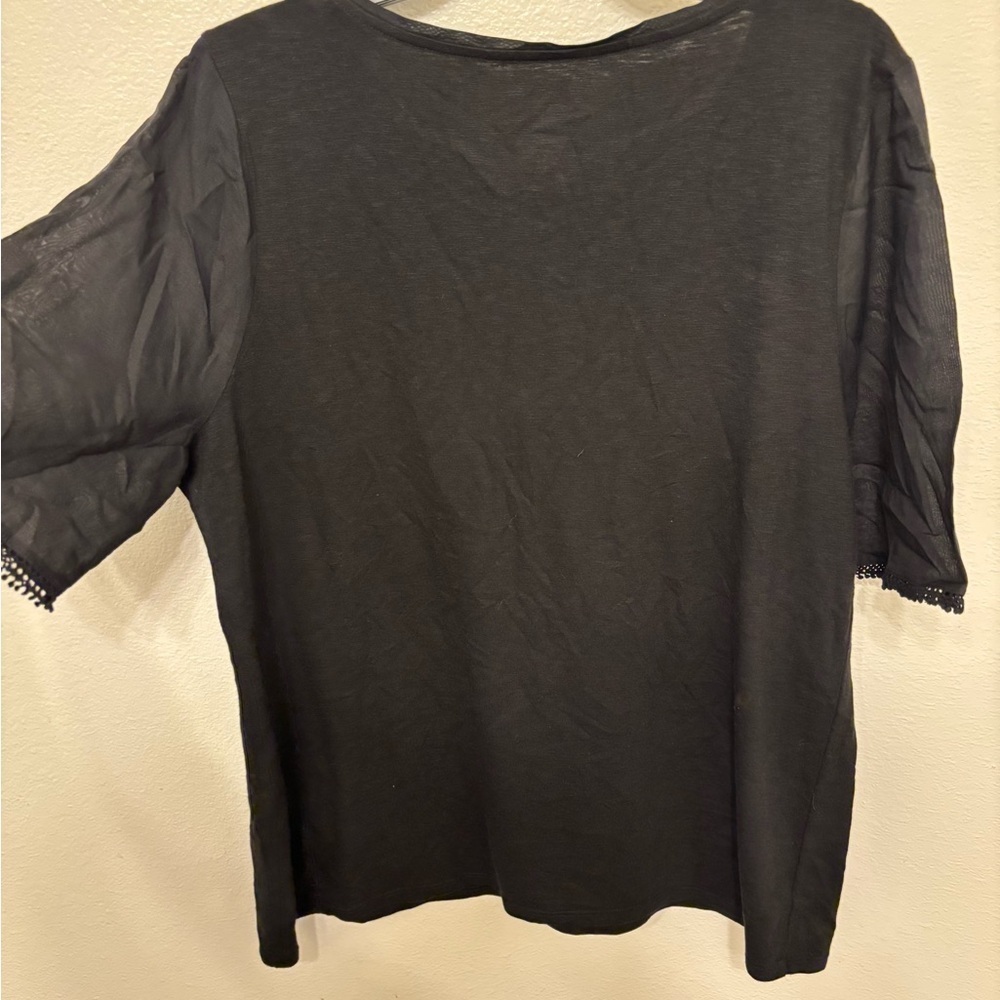 Chico's Elegant Black Embroidered Blouse - Picture 3 of 3